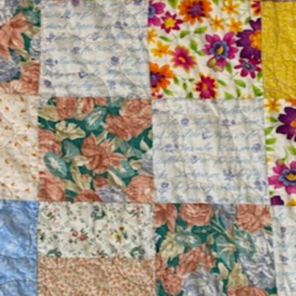 AMAZING Handmade Quilt New Mexico Quilters Association Pastel Floral Flower VTG - Picture 3 of 8